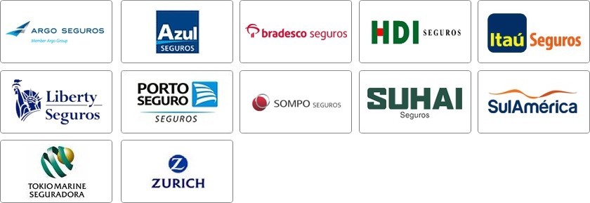 Allianz, Argo, Azul, Bradesco, Itau, mapfre, metlife, mongeral aegon, porto seguro, sompo, sulamerica, tokio marine, unimed
